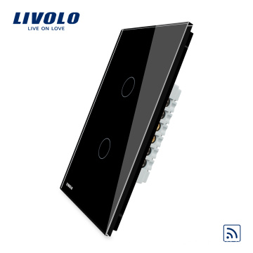 Livolo US Power Smart Wall Touch Remote Control Double Light Switch with LED indicator VL-C502R-12